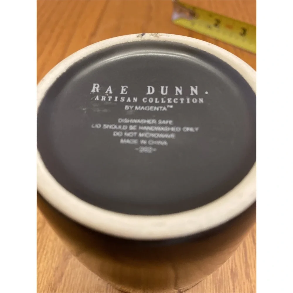 Rae Dunn Pepper Cellar Matte Black Ceramic Jar with Wood‎ Lid Artisan Collection
